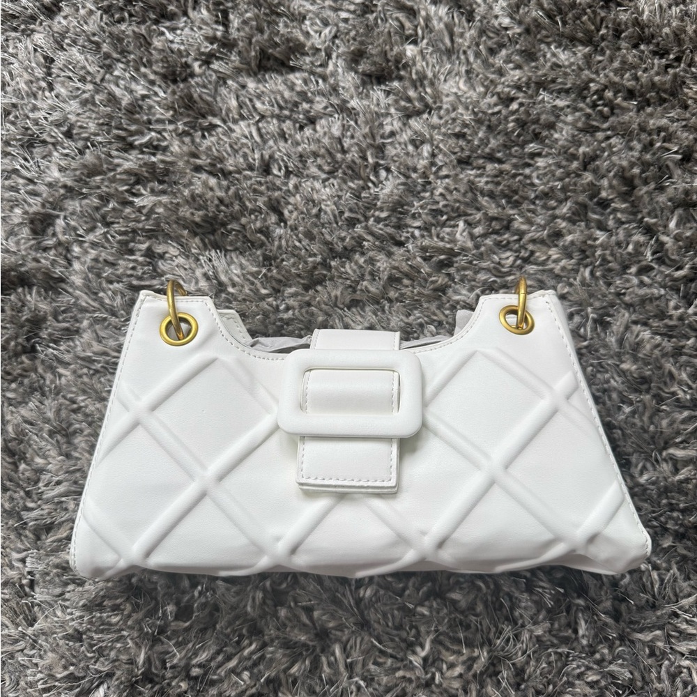 Elegant White Quilted Women's Bag